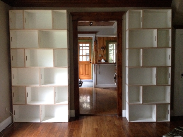 ...to actual, honest-to-goodness bookshelves.