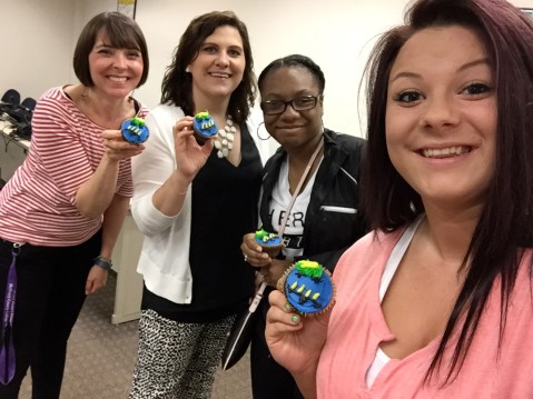 Me, my co-teacher, and our two amazing students