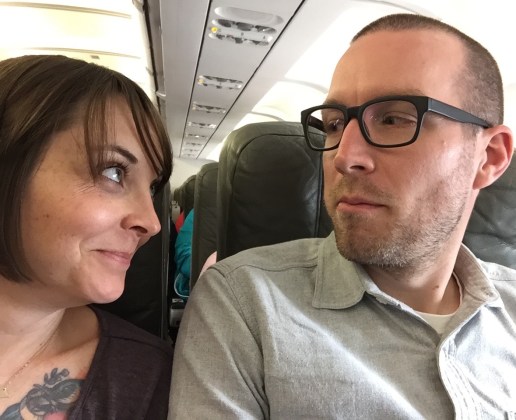 A rare photo of me and T.