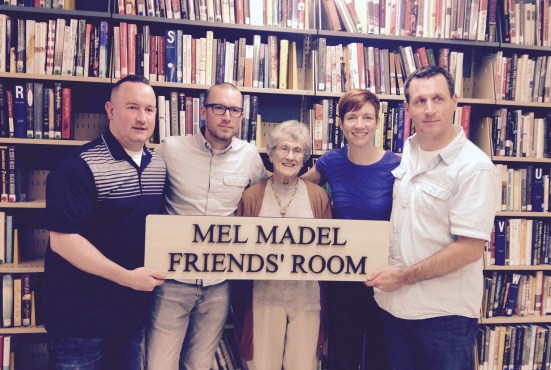 Neill, Trevor, Rachel, and Sean pose with Grandma