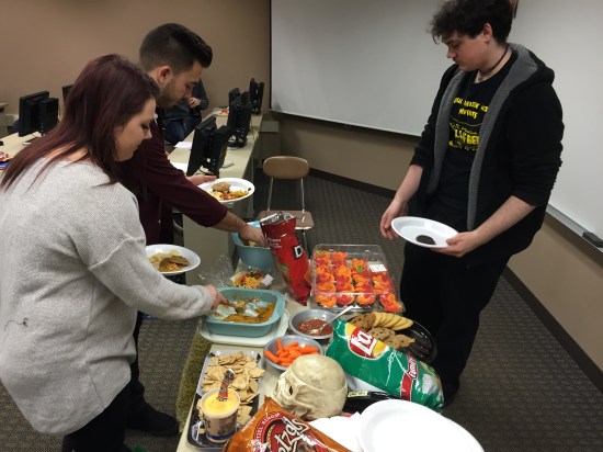 A few students stock up on snacks