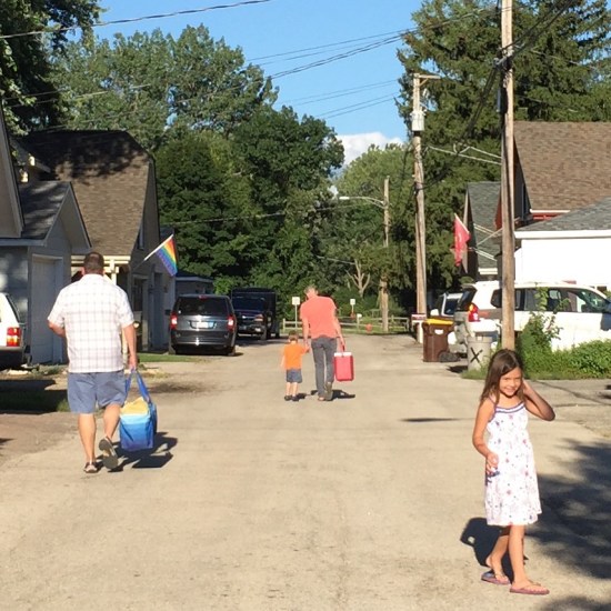 Walking on Oak Street